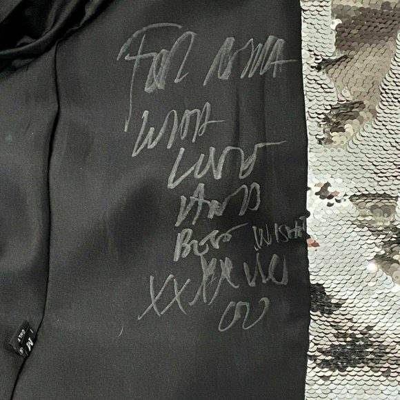 $3,850 LIBERTINE Silver Sequin 3/4 Sleeve Blazer Jacket M Medium - Picture 9 of 9